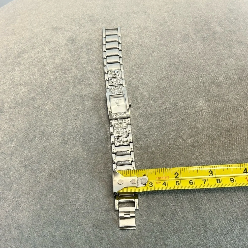 River Island Quartz Ladies rectangular crystal rhinestone cubic zirconia Watch